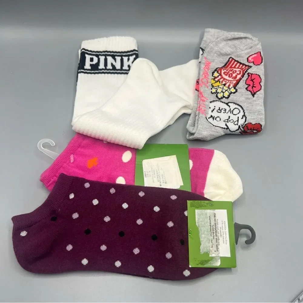 Kate Spade, Pink and Betsey Johnson Lot of 4 Pairs of Socks New